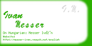 ivan messer business card